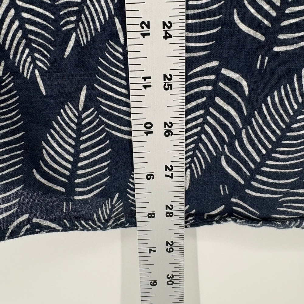 UNTUCKit Men's Large Slim Fit 100% Linen Leaf Print Button Down Shirt Blue - Picture 6 of 9